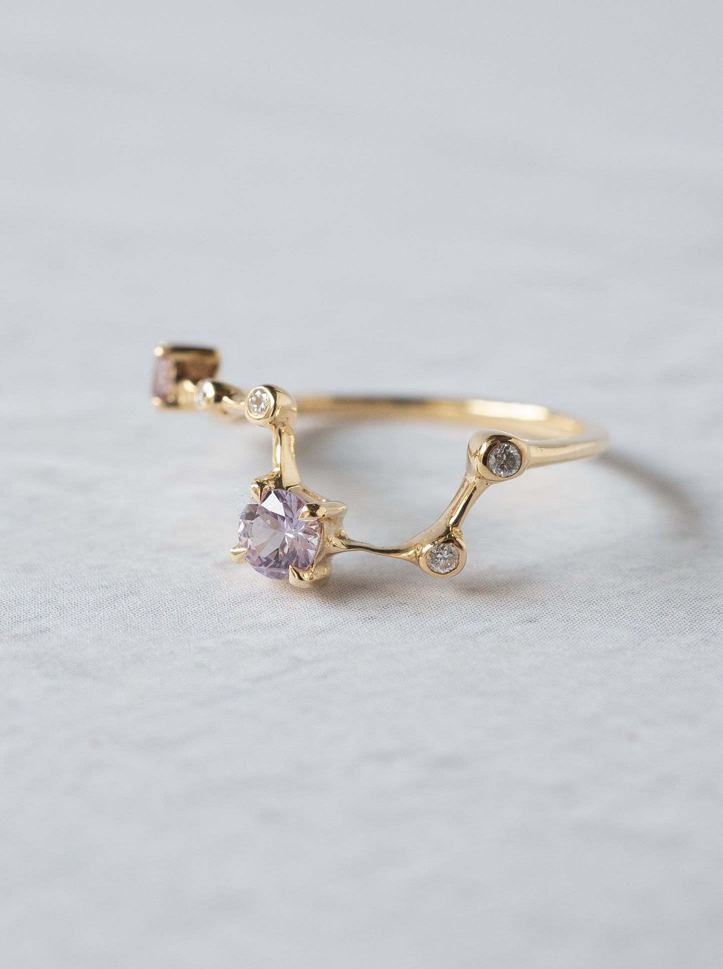 Purple Sapphire Asterism Ring