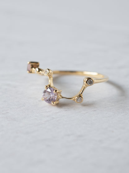 Purple Sapphire Asterism Ring