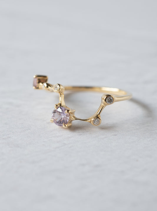 Purple Sapphire Asterism Ring