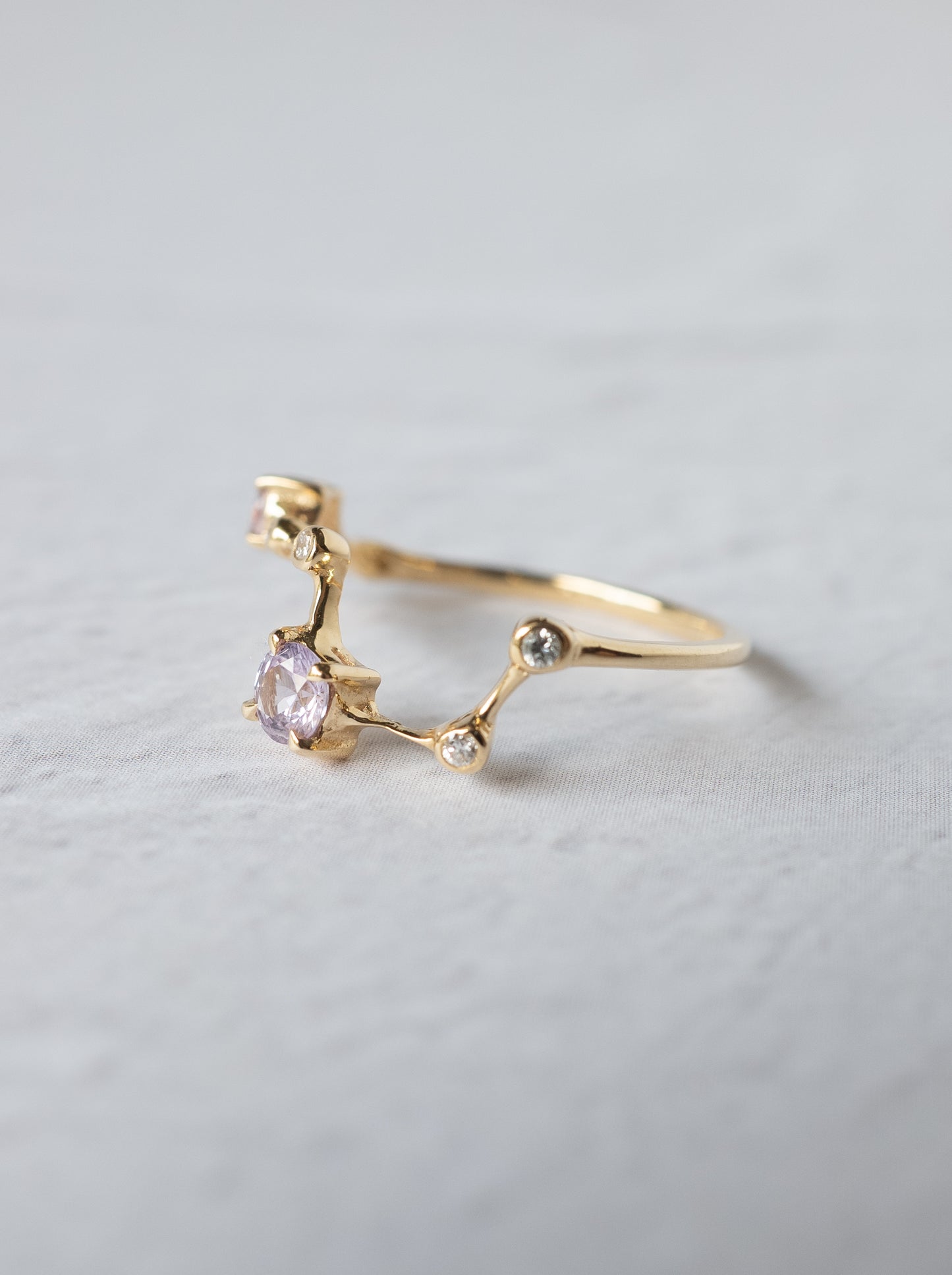 Purple Sapphire Asterism Ring