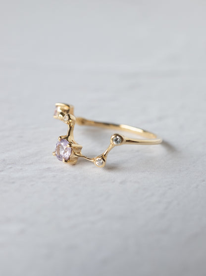 Purple Sapphire Asterism Ring