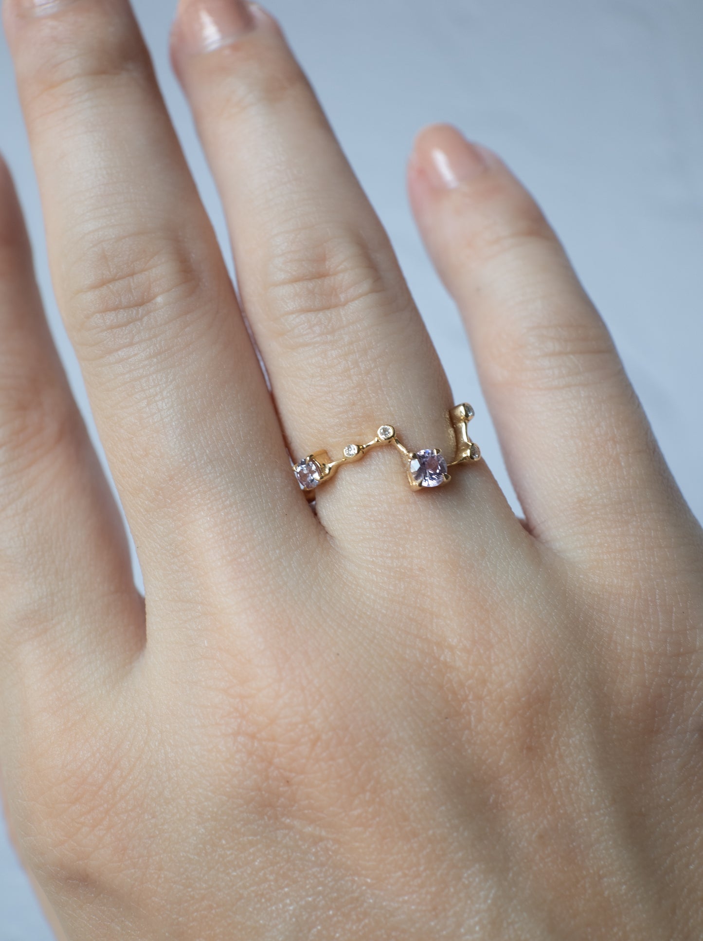 Purple Sapphire Asterism Ring