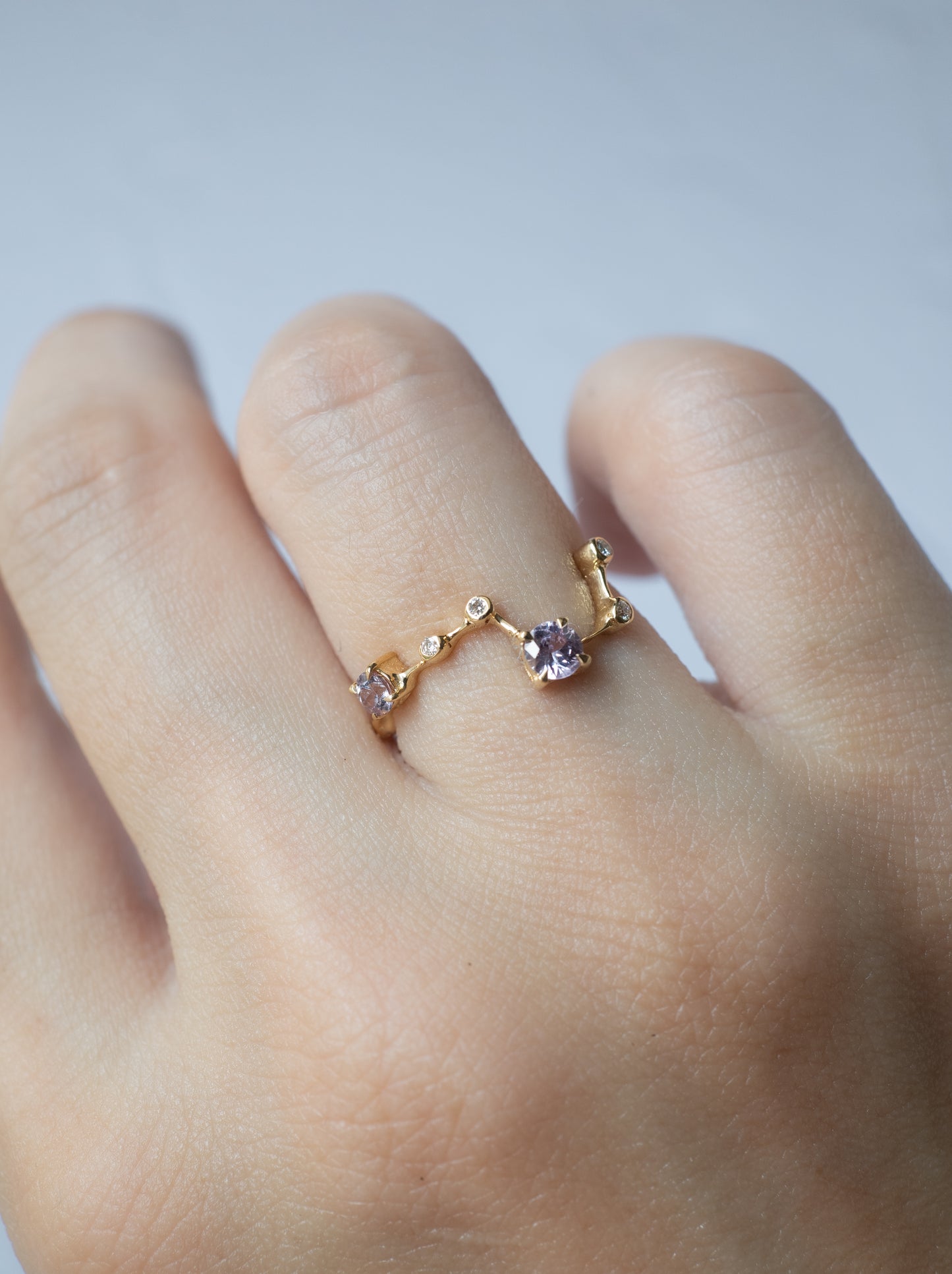 Purple Sapphire Asterism Ring