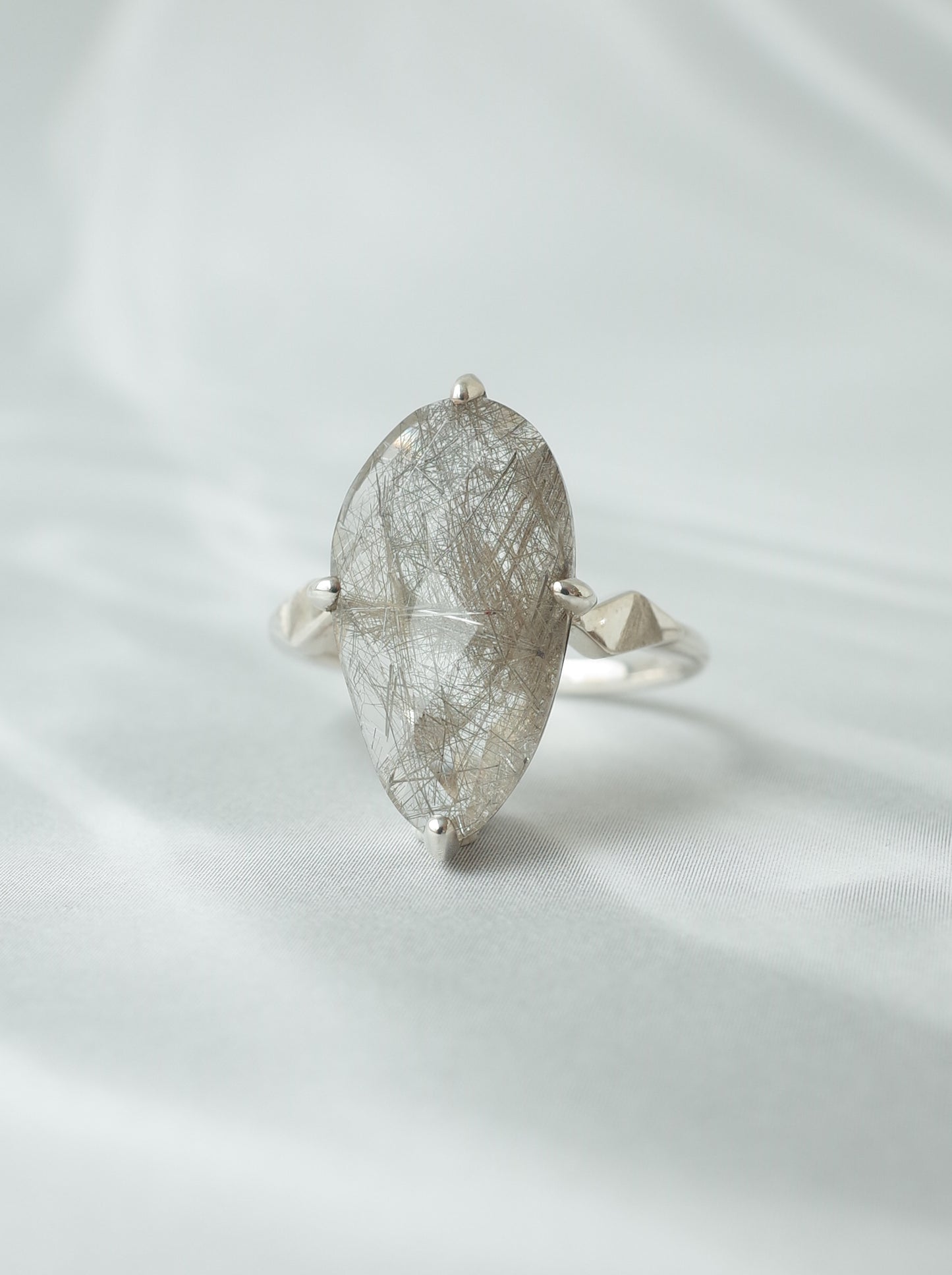Silver Rutilated Quartz Ring - 1 / cut by CANNA