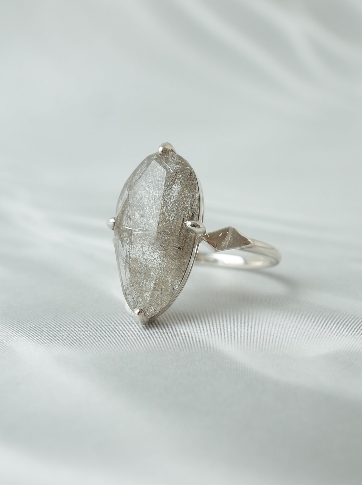 Silver Rutilated Quartz Ring - 1 / cut by CANNA