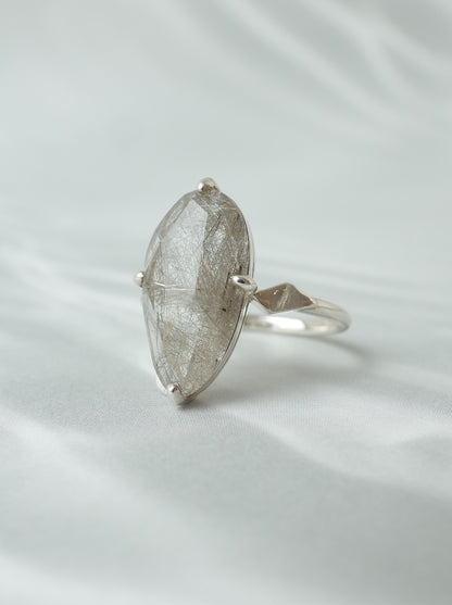 Silver Rutilated Quartz Ring - 1 / cut by CANNA