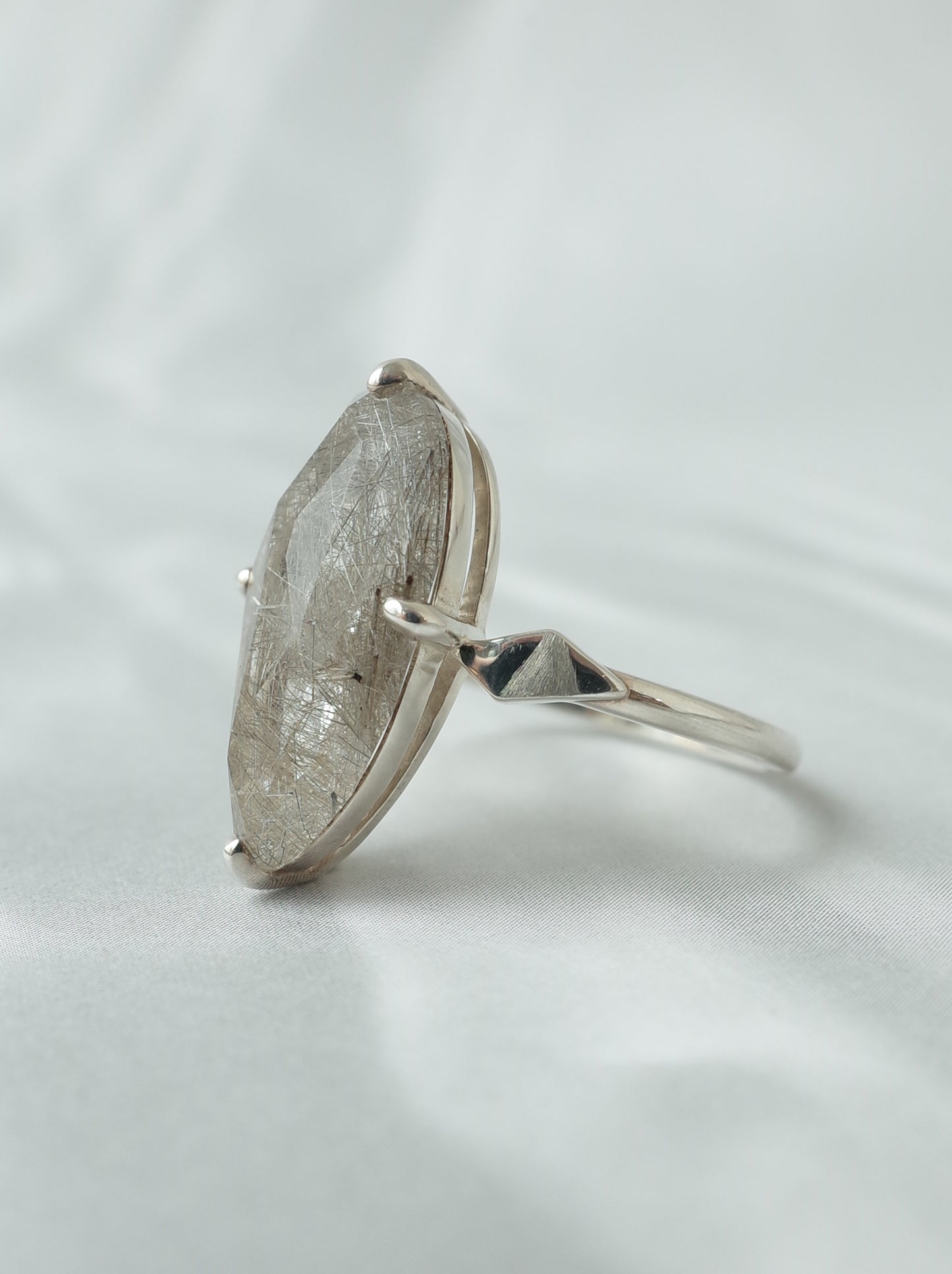 Silver Rutilated Quartz Ring - 1 / cut by CANNA