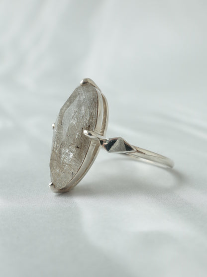 Silver Rutilated Quartz Ring - 1 / cut by CANNA