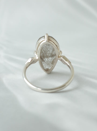 Silver Rutilated Quartz Ring - 1 / cut by CANNA