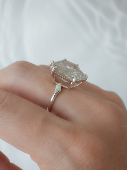 Silver Rutilated Quartz Ring - 2 / cut by CANNA