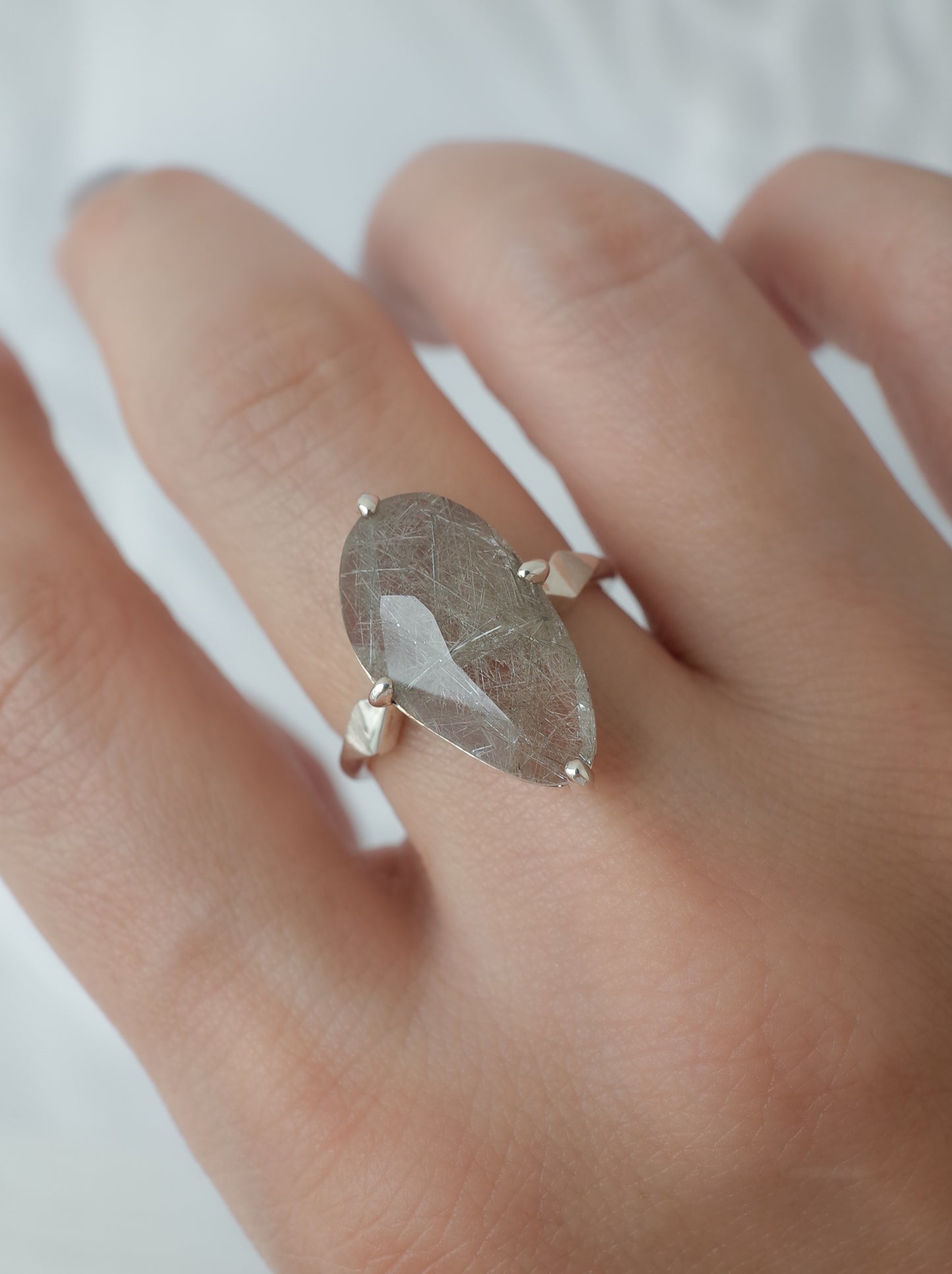 Silver Rutilated Quartz Ring - 1 / cut by CANNA
