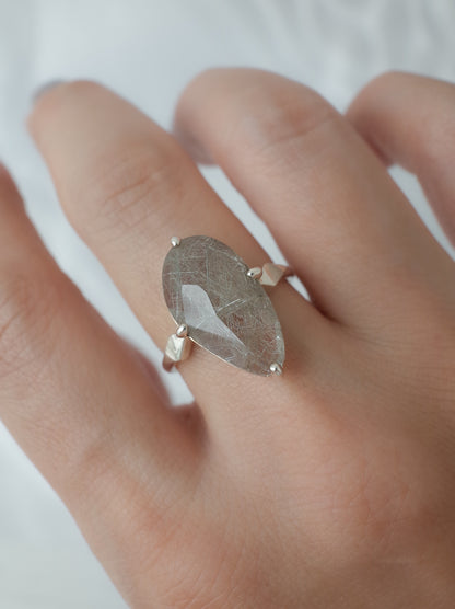 Silver Rutilated Quartz Ring - 1 / cut by CANNA