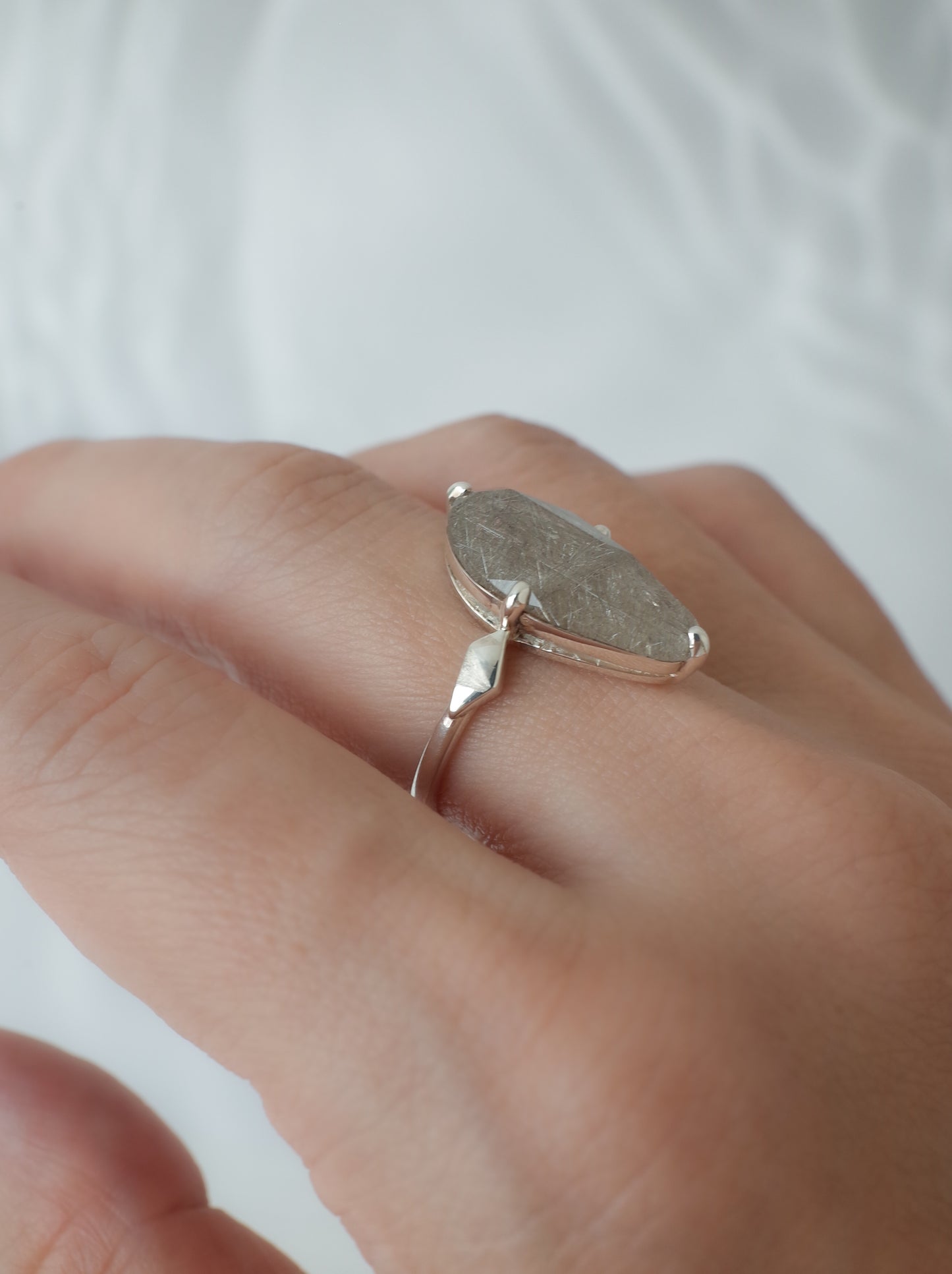 Silver Rutilated Quartz Ring - 1 / cut by CANNA