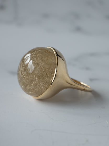 Ruteilated Quartz Ring