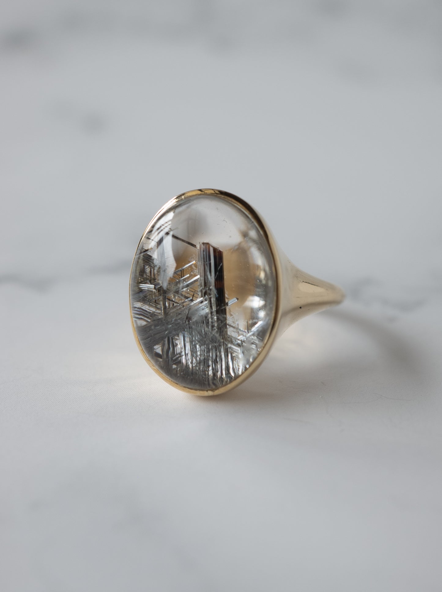 Silver Rutilated Quartz Ring