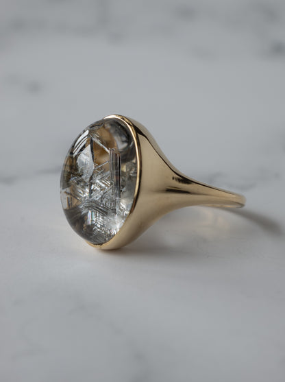 Silver Rutilated Quartz Ring
