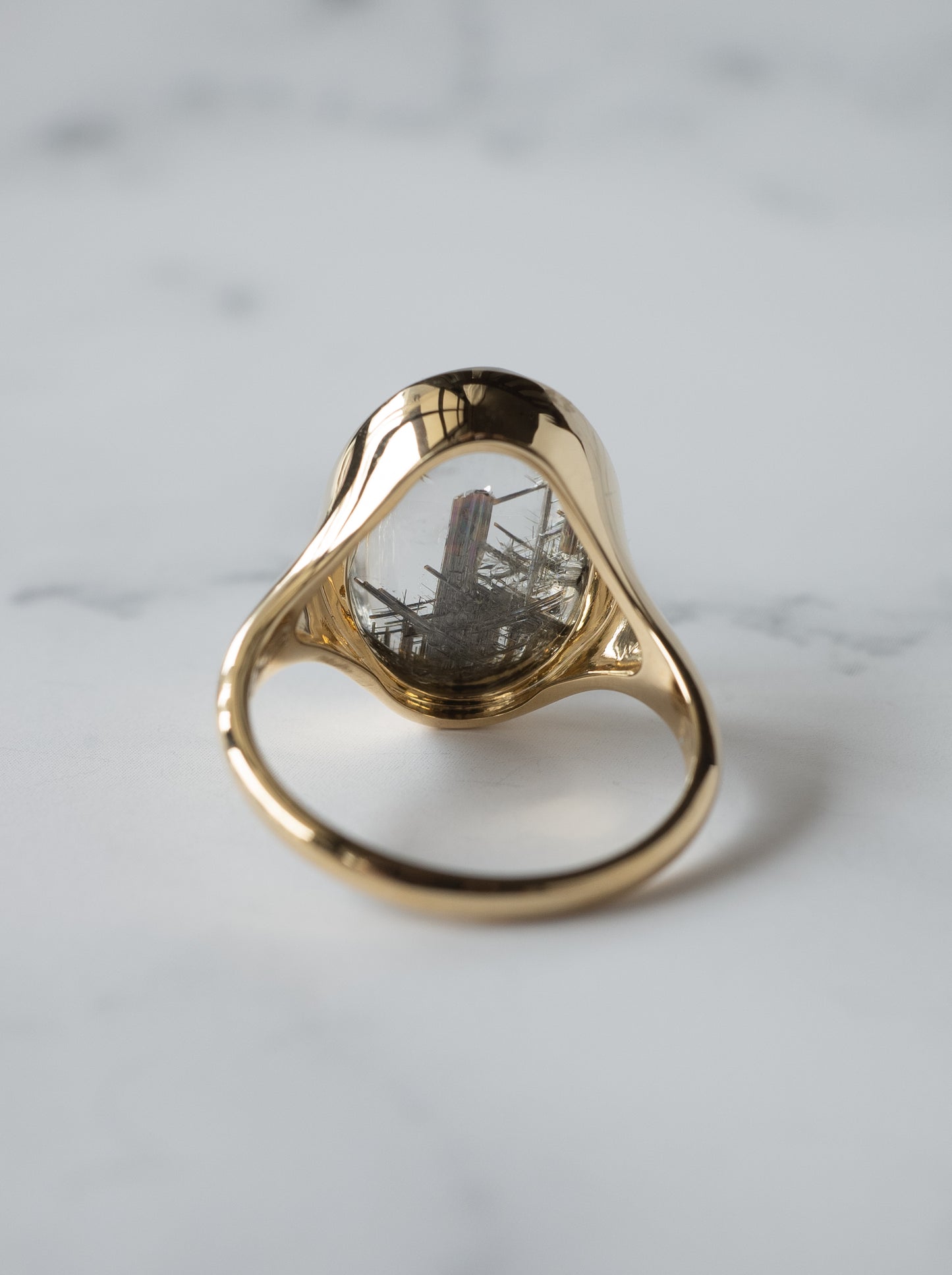 Silver Rutilated Quartz Ring