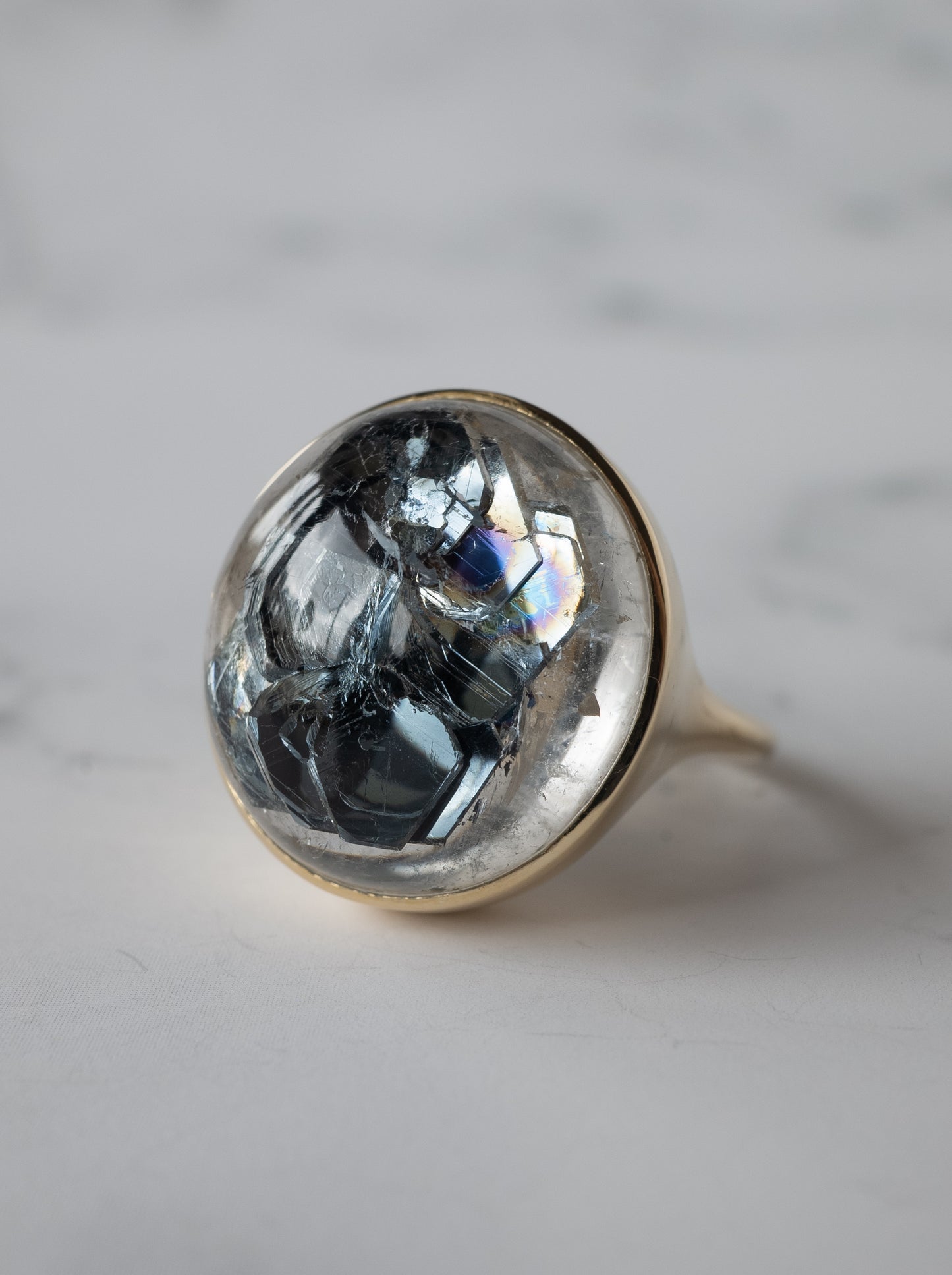 Hematite in Quartz Ring