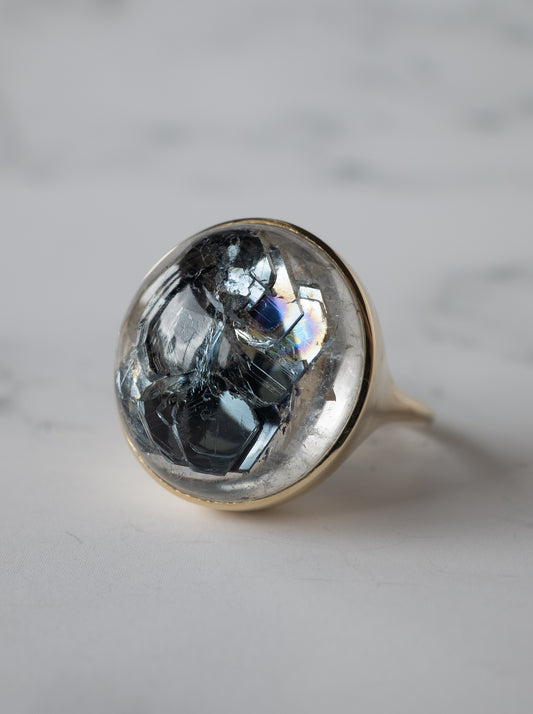 Hematite in Quartz Ring