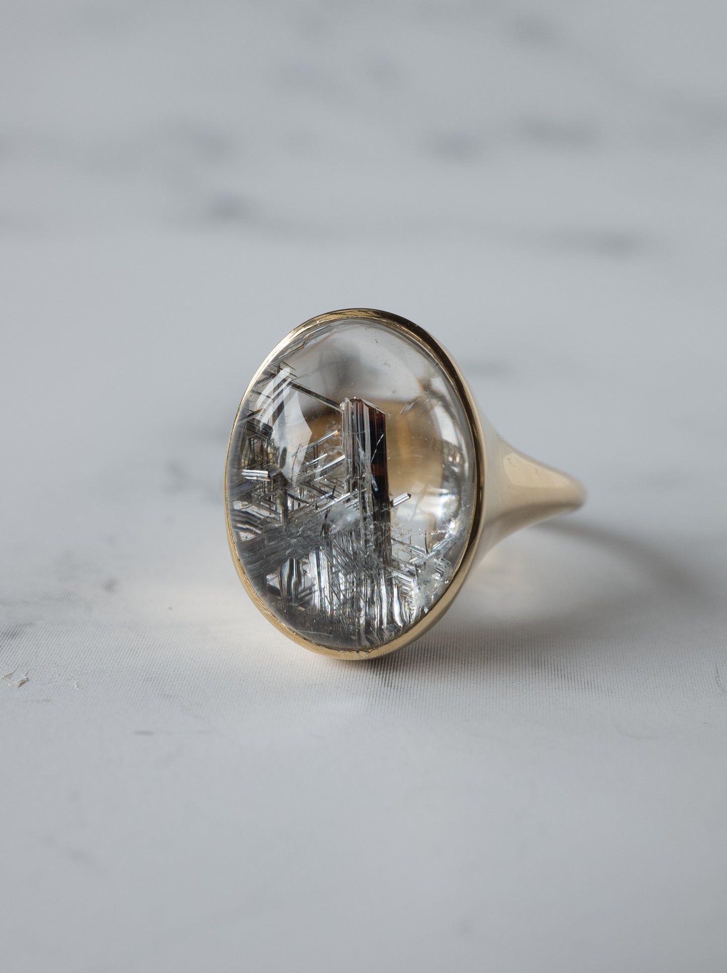 Silver Rutilated Quartz Ring