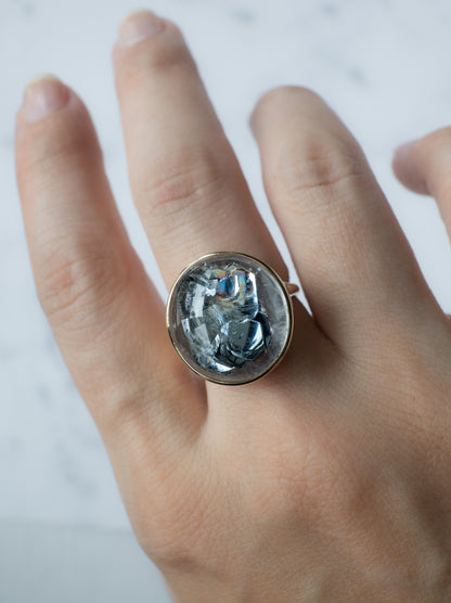 Hematite in Quartz Ring