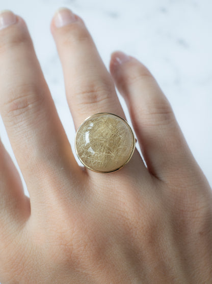 Ruteilated Quartz Ring