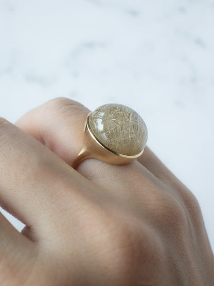 Ruteilated Quartz Ring