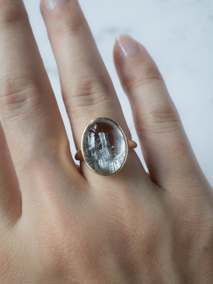 Silver Rutilated Quartz Ring