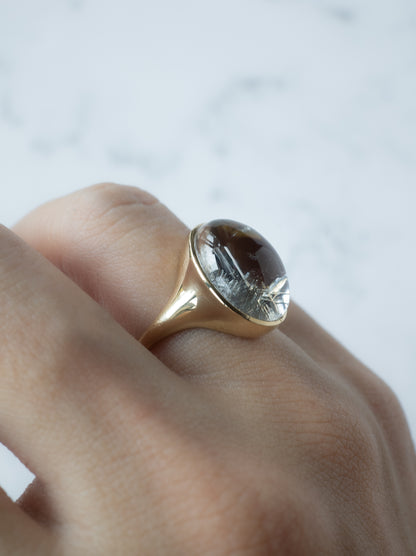 Silver Rutilated Quartz Ring