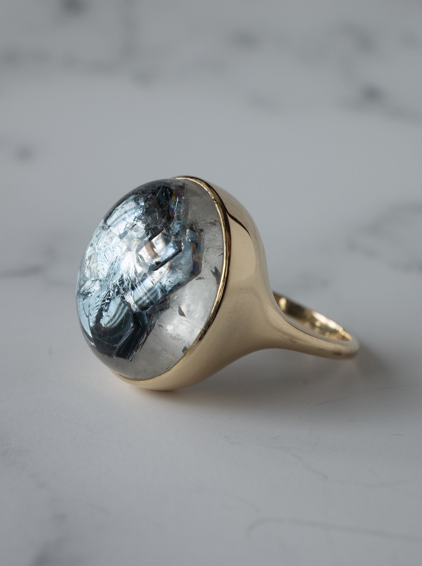 Hematite in Quartz Ring