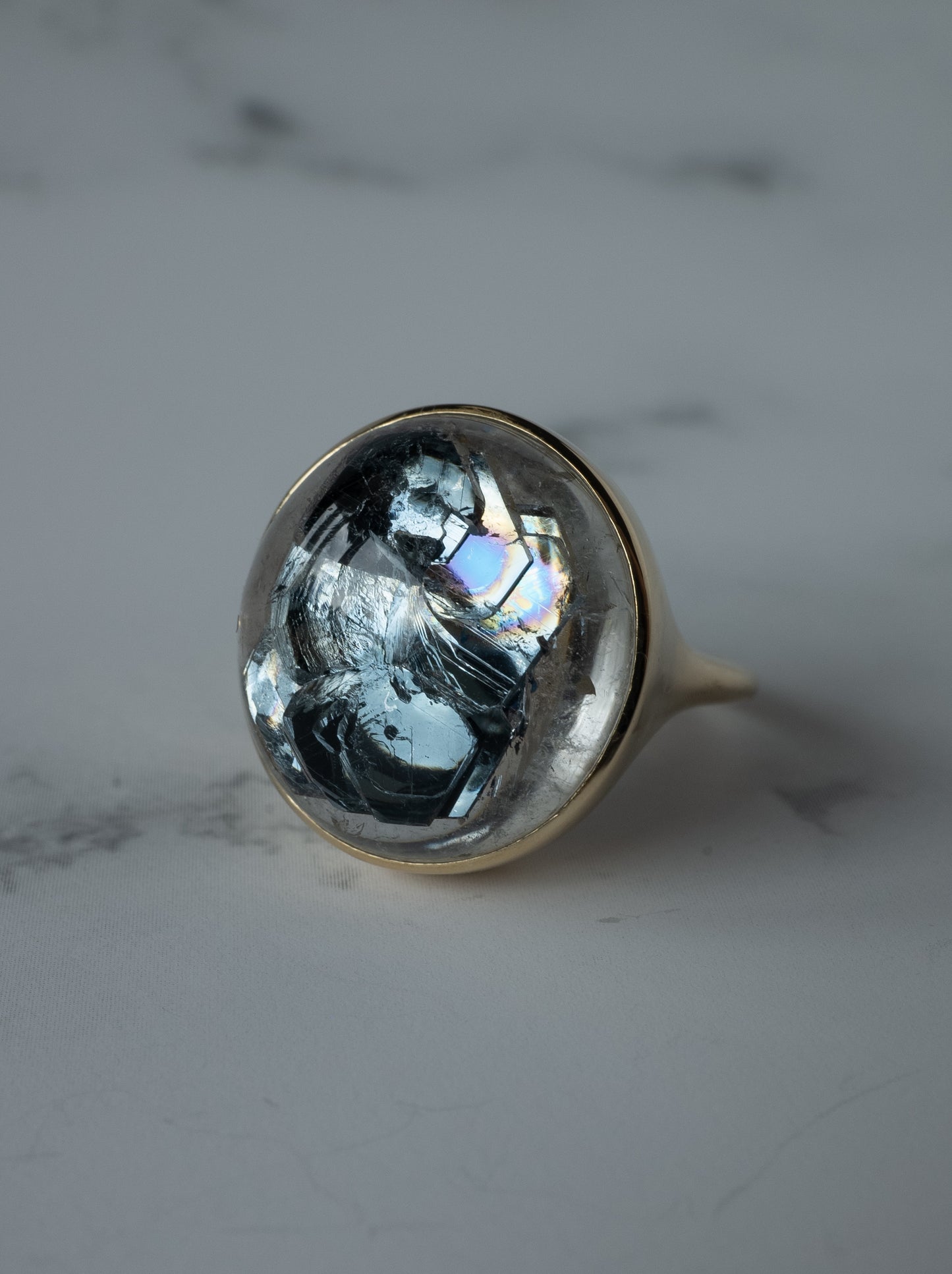 Hematite in Quartz Ring