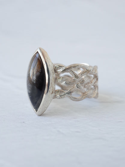 Brookite in Quartz ARAN Ring　