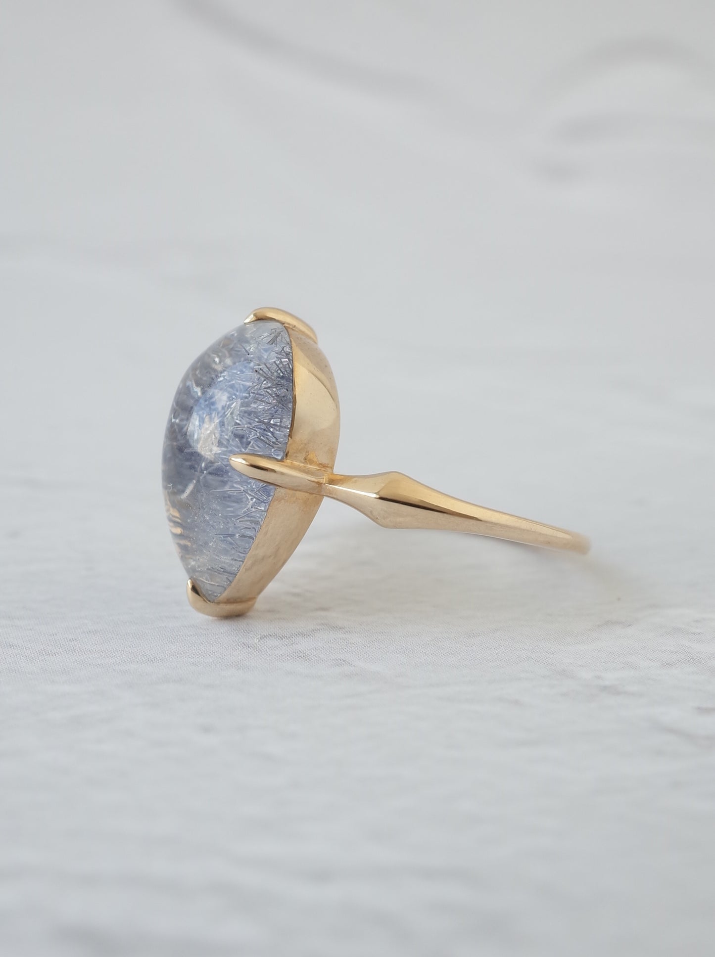 Dumortierite in Quartz Ring - 2