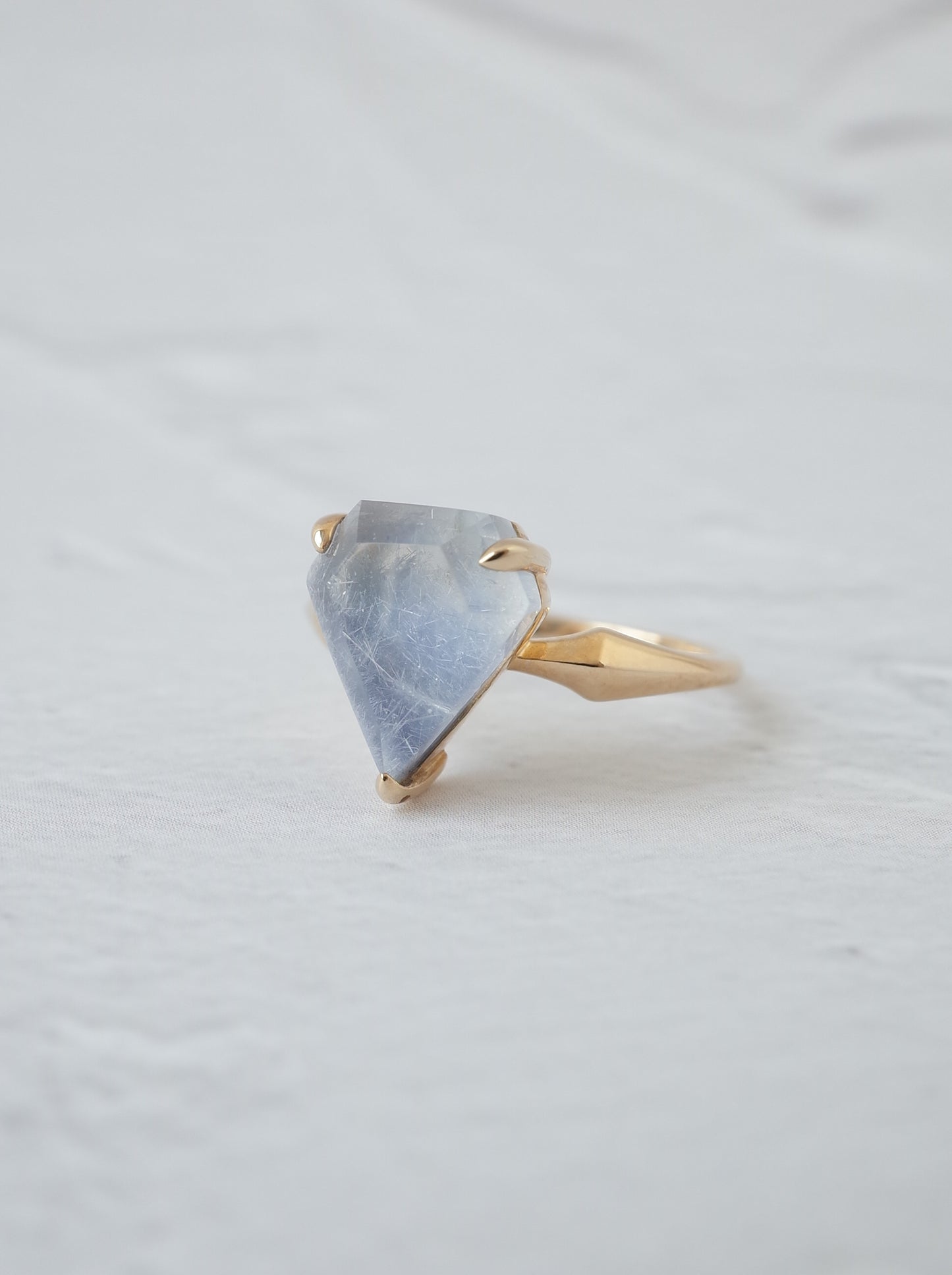 Dumortierite in Quartz Ring - 1