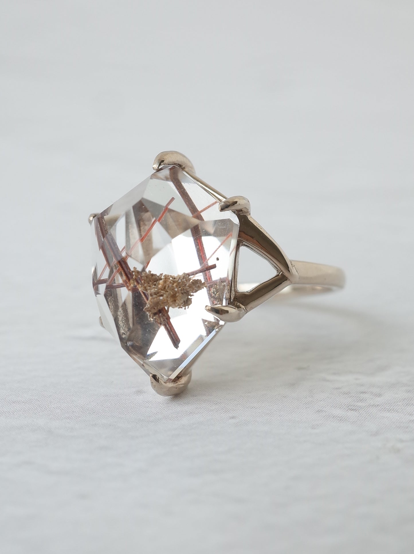 Red Rutilated Quartz Ring  / cut by CANNA