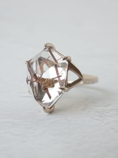 Red Rutilated Quartz Ring  / cut by CANNA