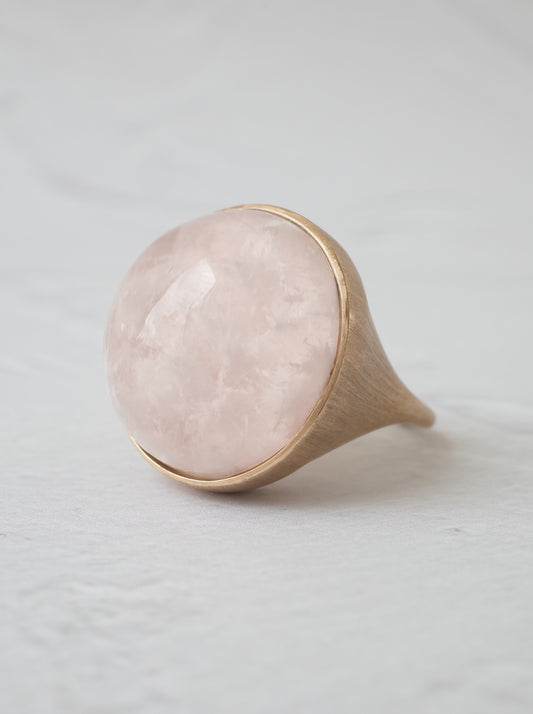 Sericite in Rose Quartz Ring