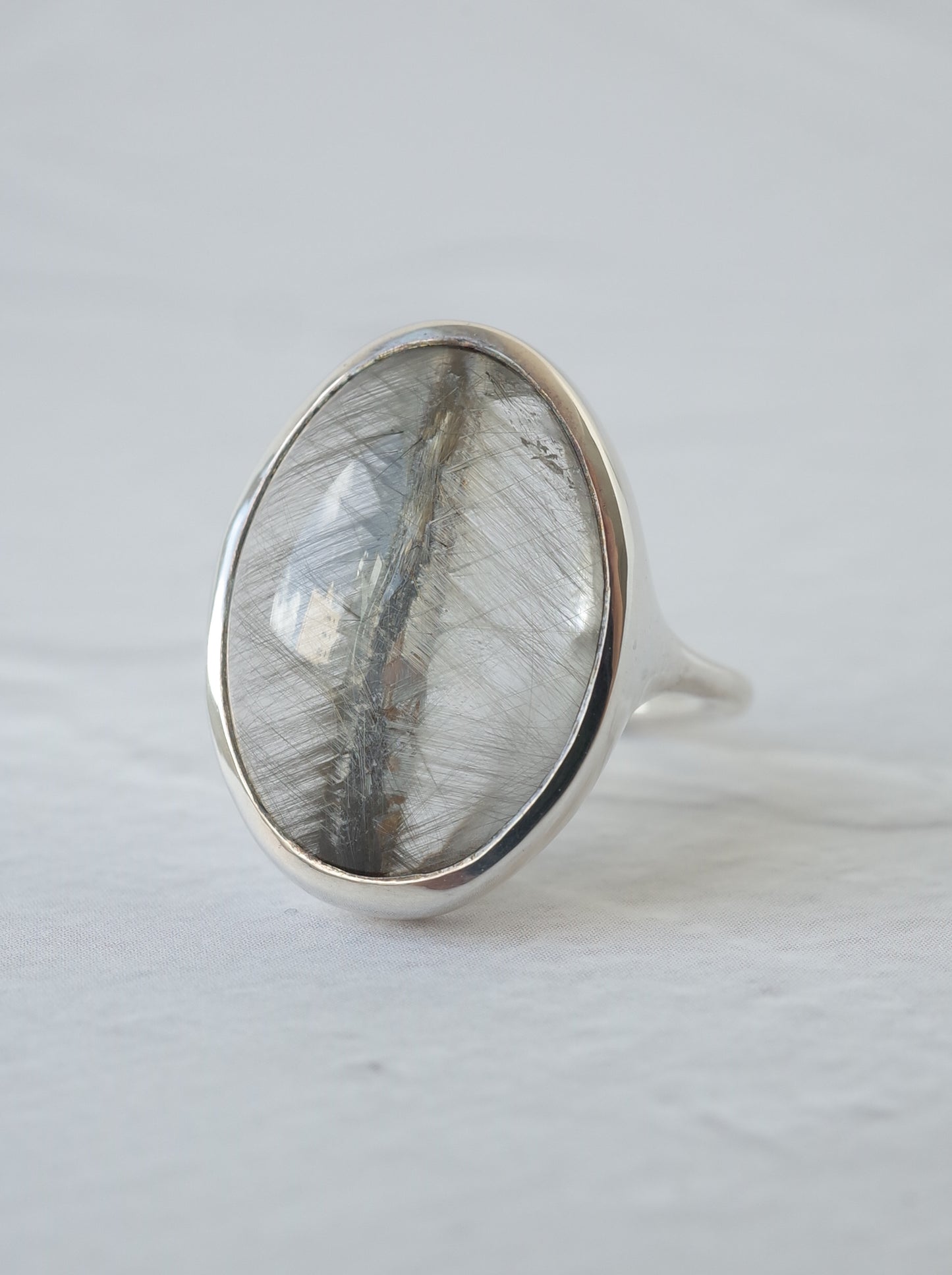 Platinum Rutilated Quartz Ring - 3