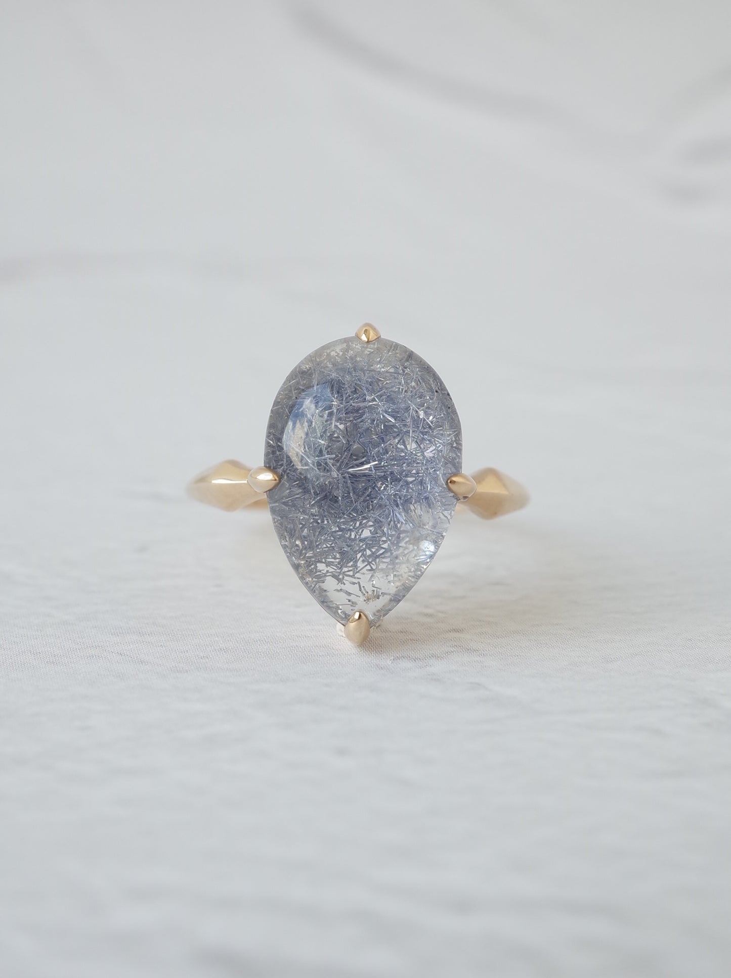 Dumortierite in Quartz Ring - 2