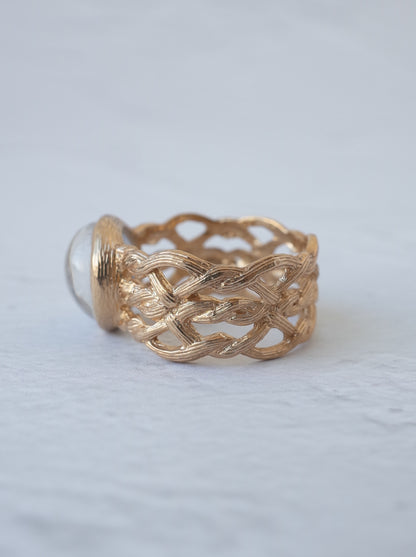 Dumortierite  in Quartz ARAN Ring  - 15