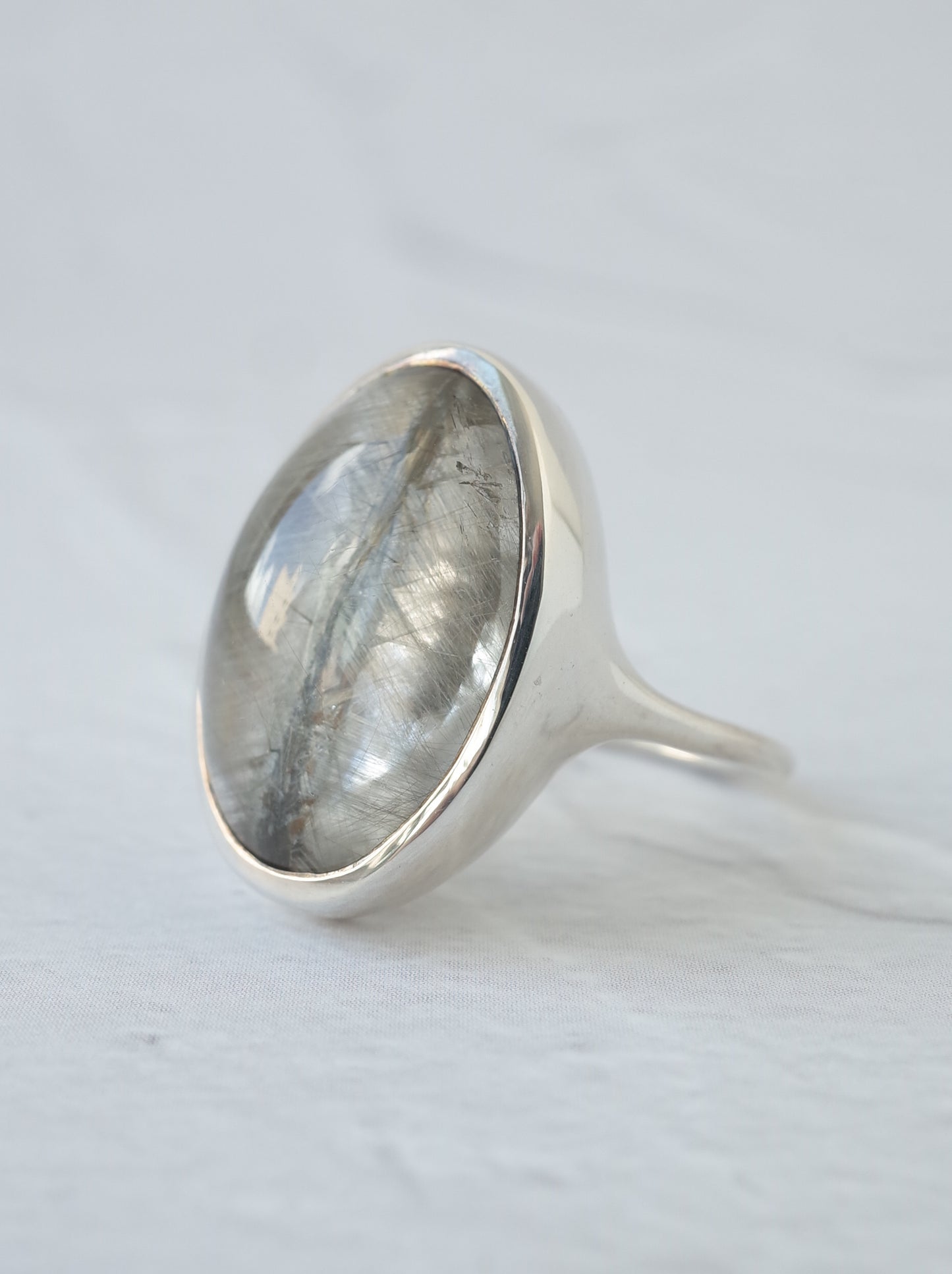 Platinum Rutilated Quartz Ring - 3