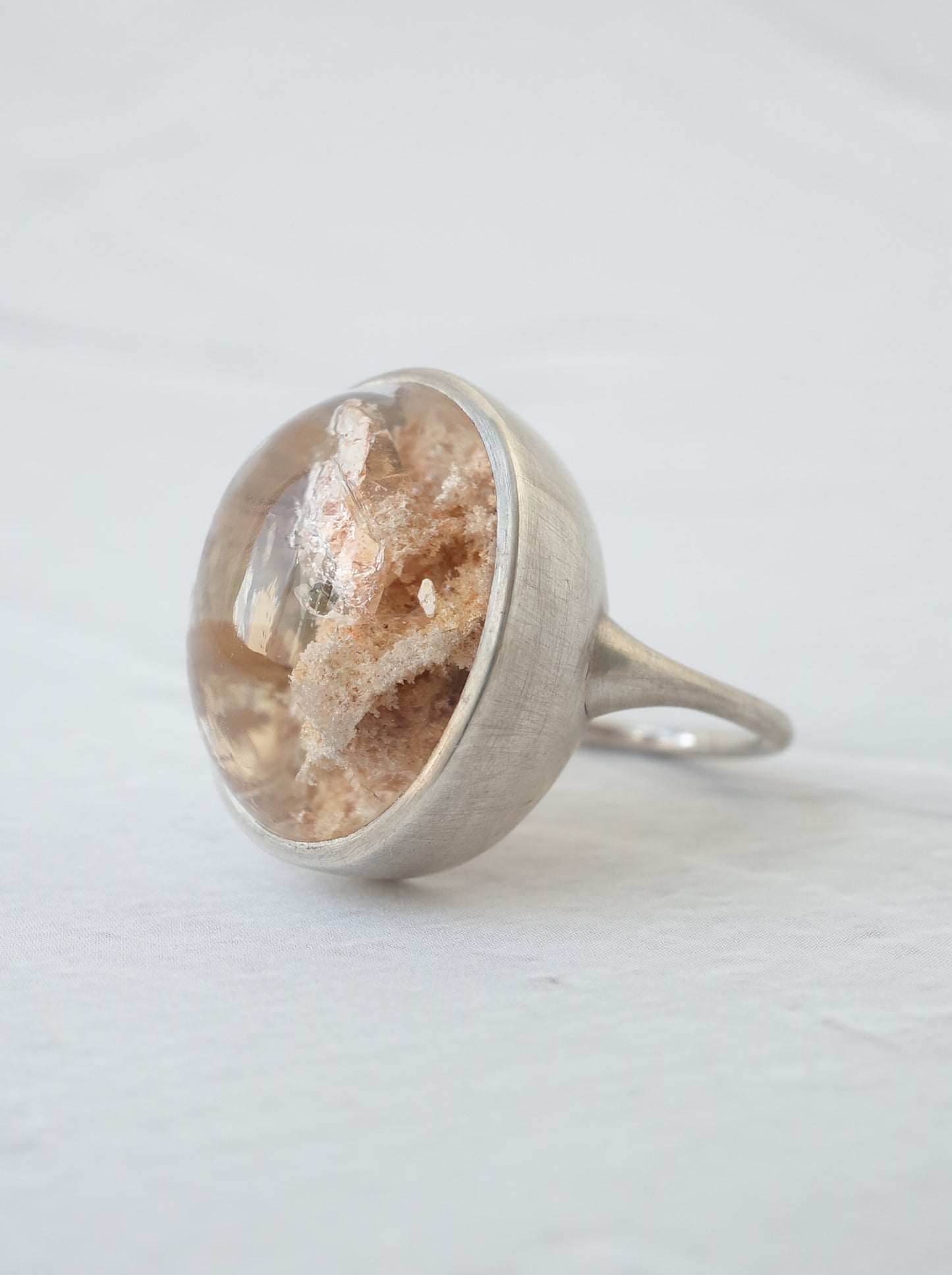 Pyrite in Garden Quartz Ring