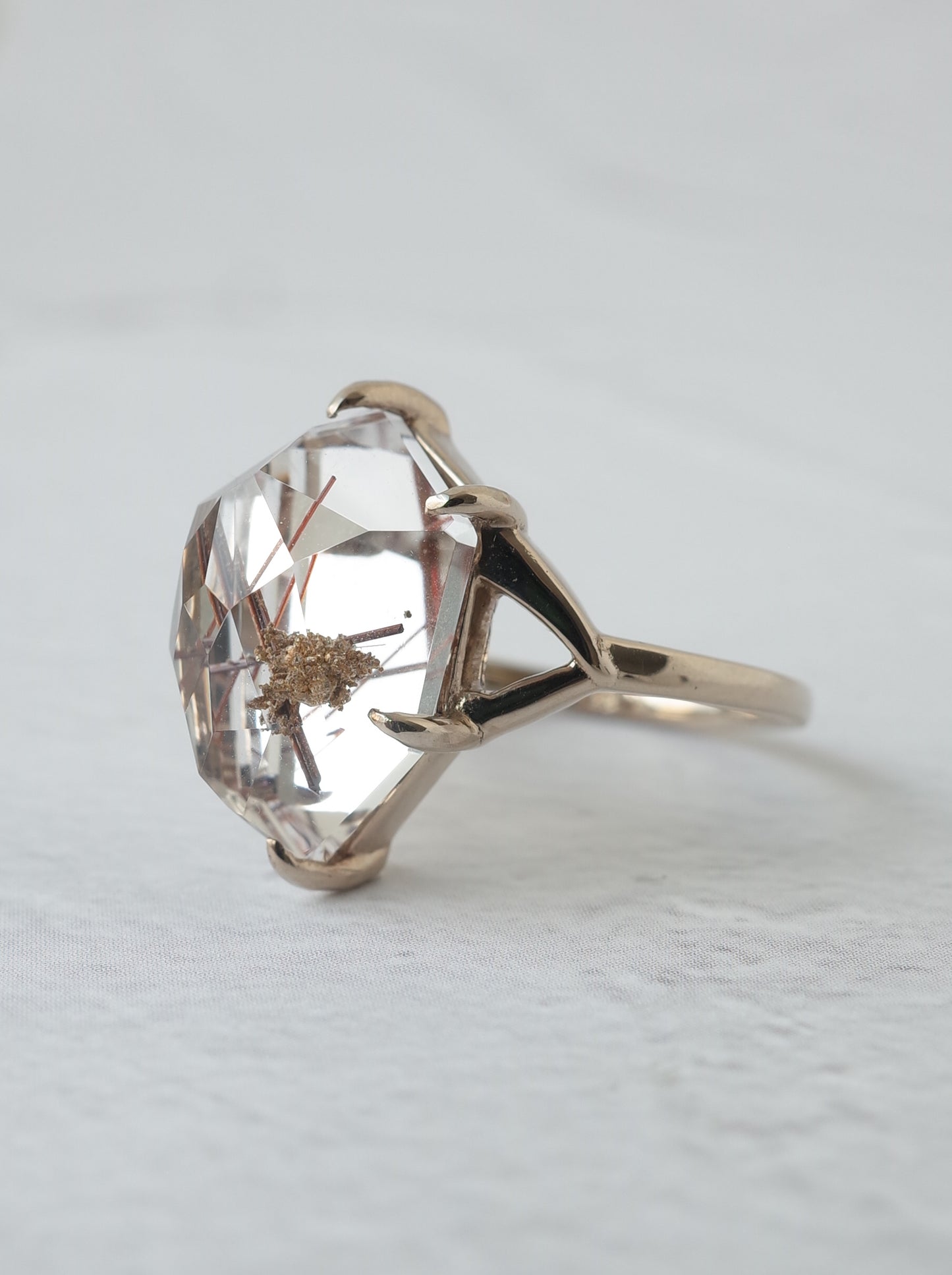 Red Rutilated Quartz Ring  / cut by CANNA