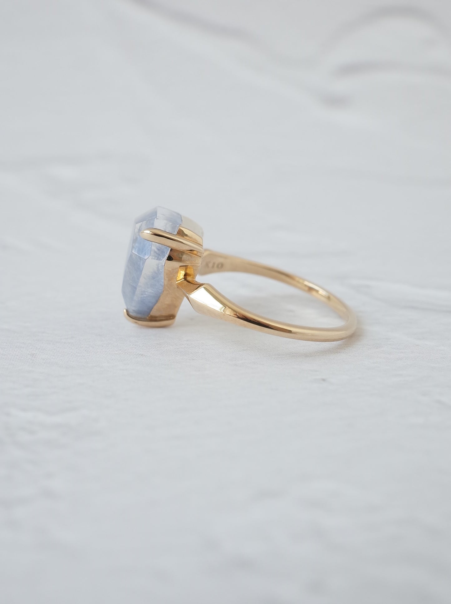 Dumortierite in Quartz Ring - 1