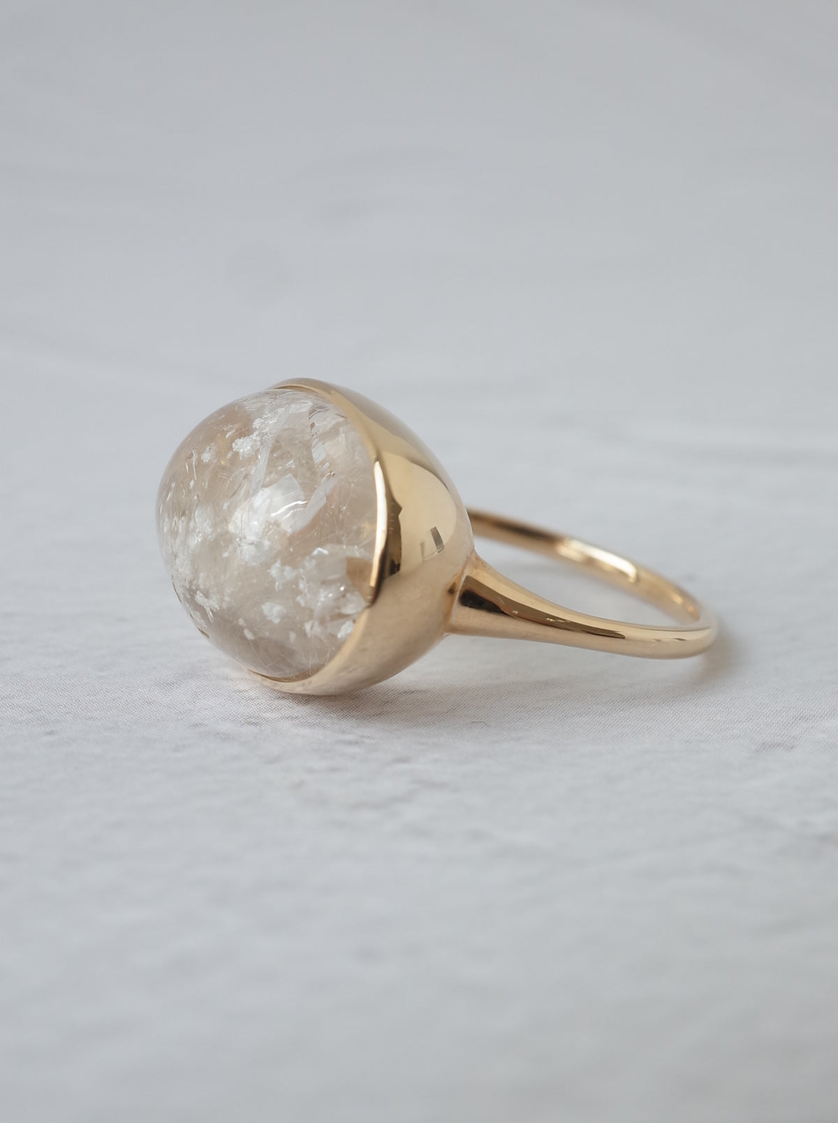 White Garden Quartz in Quartz Ring  - 1