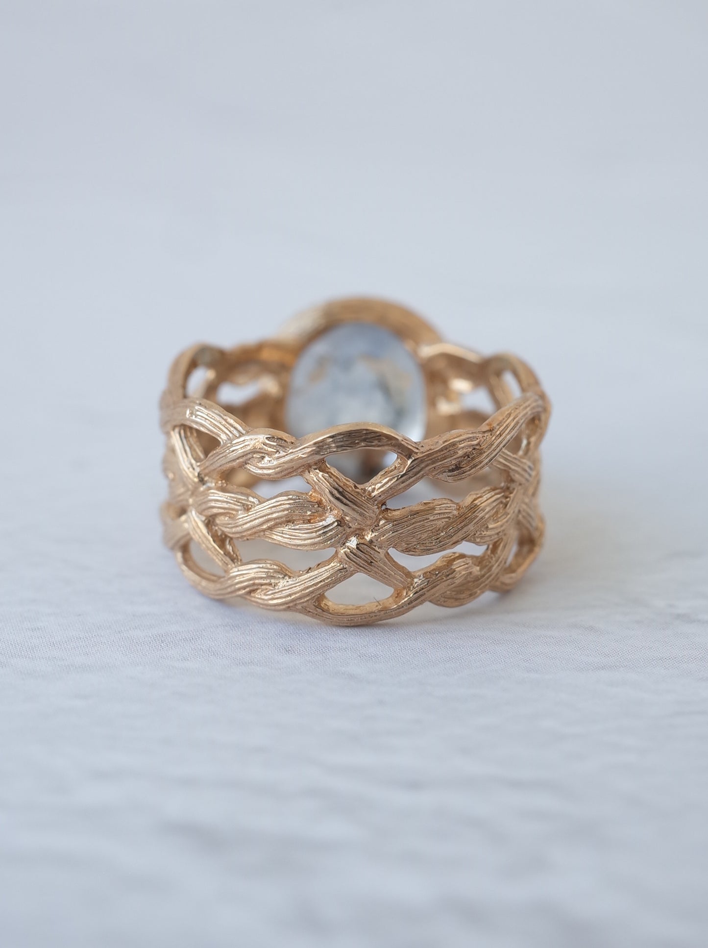 Dumortierite  in Quartz ARAN Ring  - 15