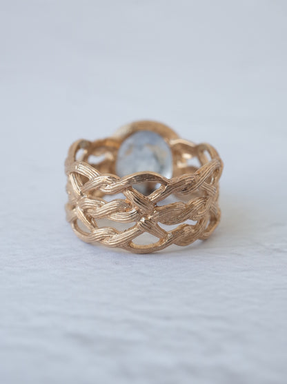 Dumortierite  in Quartz ARAN Ring  - 15