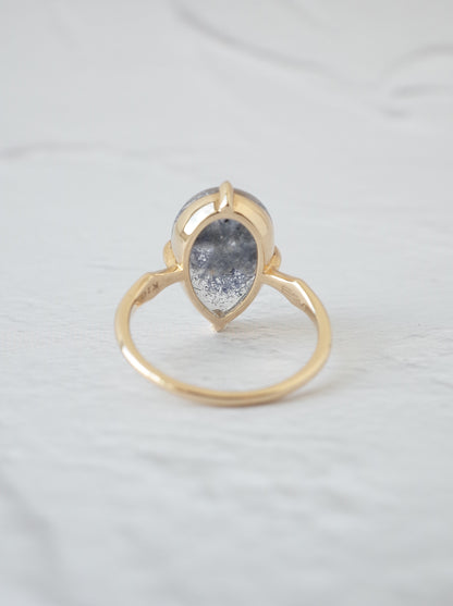Dumortierite in Quartz Ring - 2