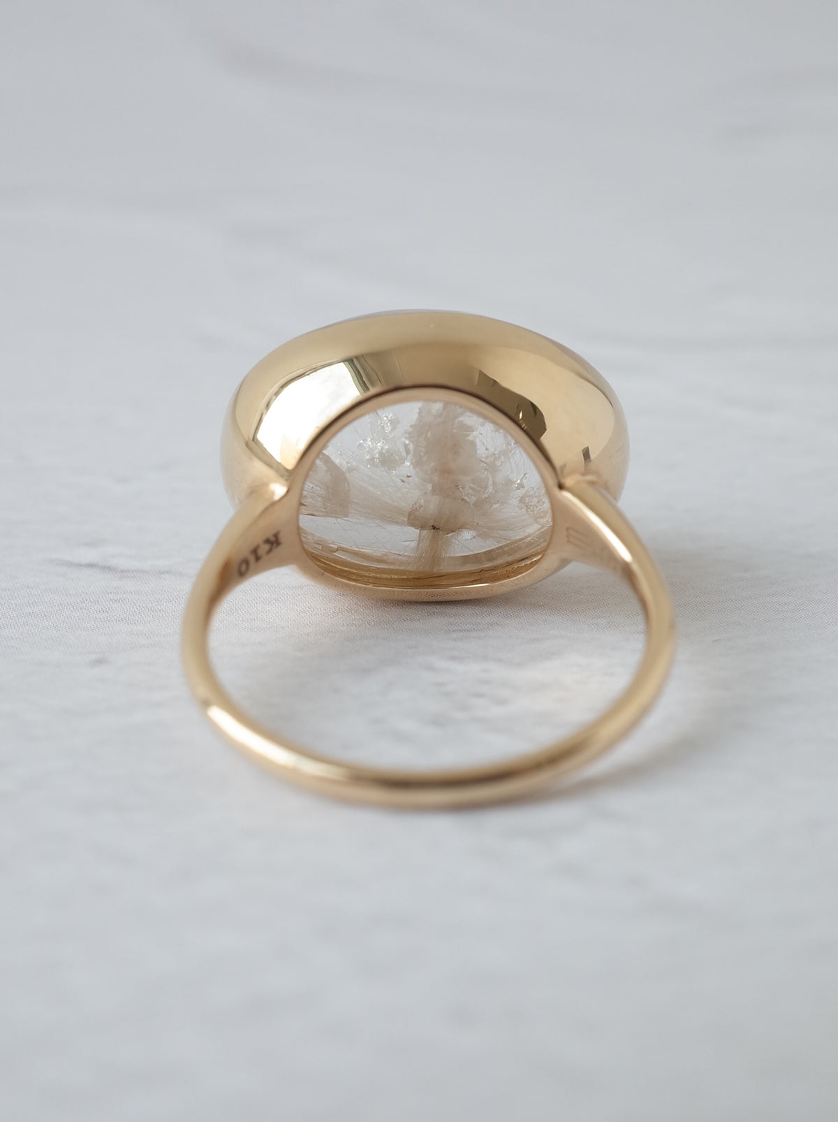 White Garden Quartz in Quartz Ring  - 1