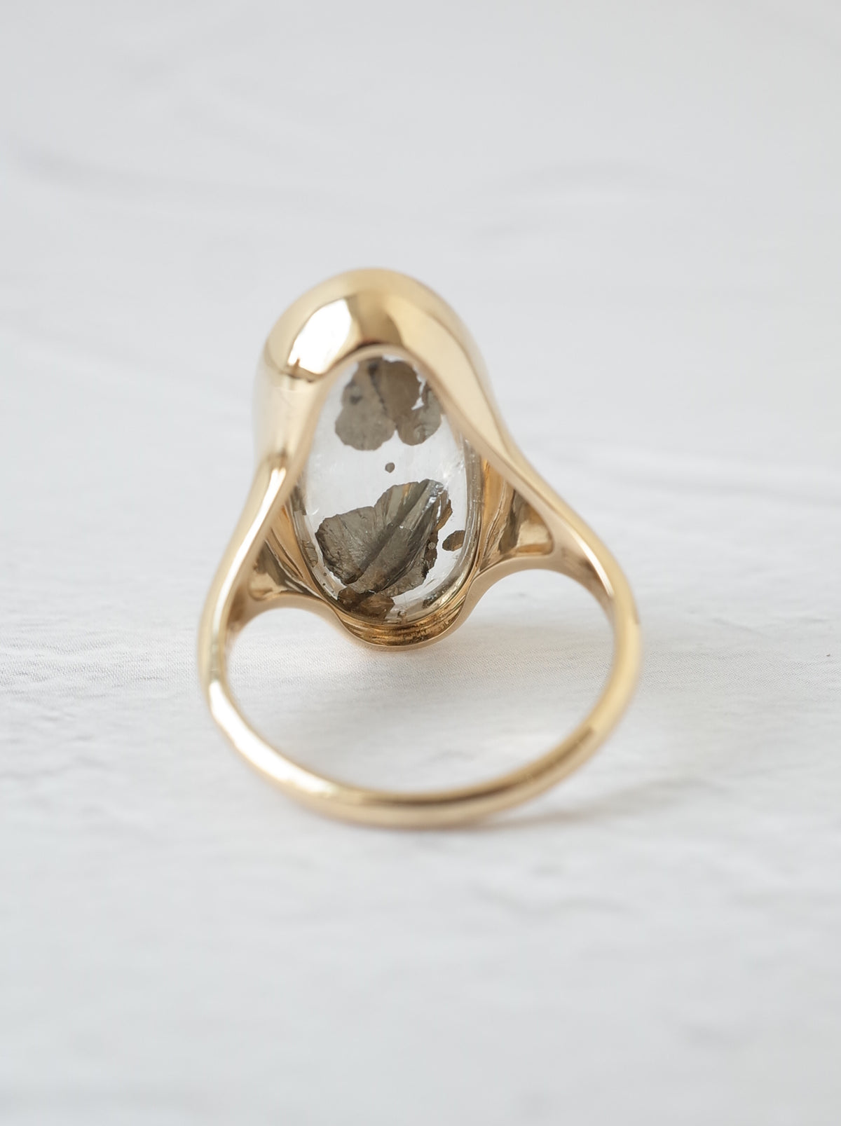 Marcasite in Quartz Ring